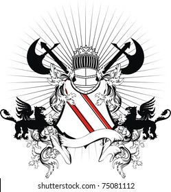 heraldic helmet coat of arms in vector format