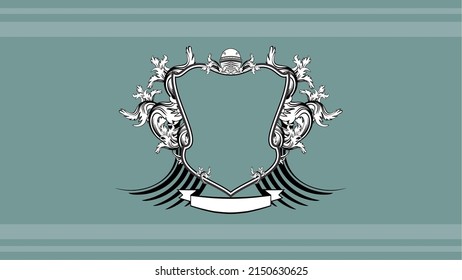 Heraldic Helmet Crest Emblem Background Illustration In Vector Format