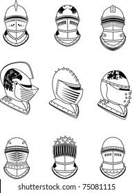 Heraldic Helmet Set In Vector Format