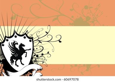 heraldic horse background in vector format very easy to edit