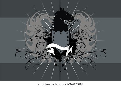 heraldic horse background in vector format very easy to edit