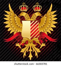 heraldic illustration with double-headed eagle