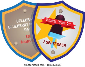 Etiqueta heráldica hasta la fecha para el evento de septiembre Día Nacional de la Patología del Cerezo Azul