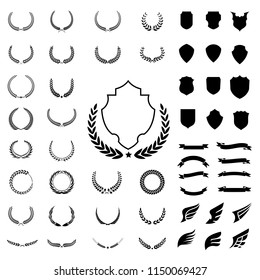 Heraldic Laurel Wreath Elements