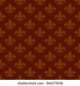 Heraldic lily seamless pattern background. Fleur-de-lis seamless. Vector illustration.