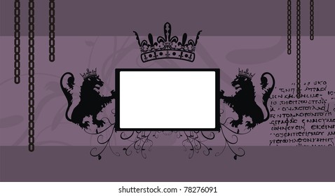 heraldic lion background in vector format