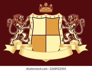 Heraldic Lion Crest shirt Design style