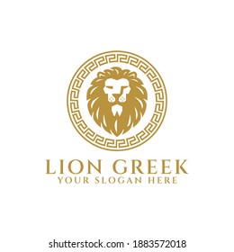 Heraldic Lion Greek Logo Template