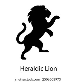 Heraldic lion icon inn filled style