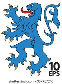 Heraldic lion, isolated. Vector illustration