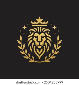 The heraldic lion king logo symbolizes unwavering strength and leadership, embodying royalty and authority.