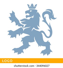 León heráldico. Plantilla de logotipo. Diseño del logotipo del elemento. Concepto vectorial moderno. 