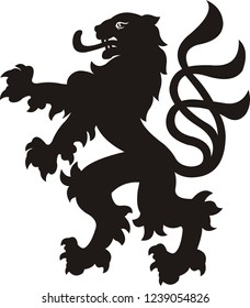 Heraldic lion silhouette