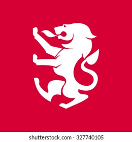 Heraldic lion. Vector flat vintage design template elements for your application or corporate identity.