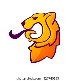 Heraldic lion. Vector flat vintage design template elements for your application or corporate identity.