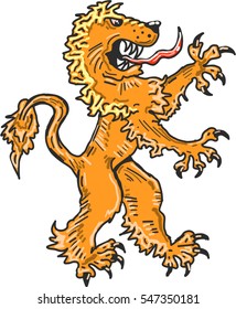 Heraldic lion vector illustration clip-art image