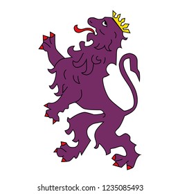 Heraldic lion vector isolated on white background. Vector illustration