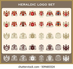 Heraldic logo design set