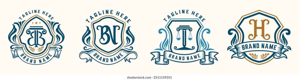 heraldisches Logo. monogram dekoration ornament luxus vintage firma label vektor design