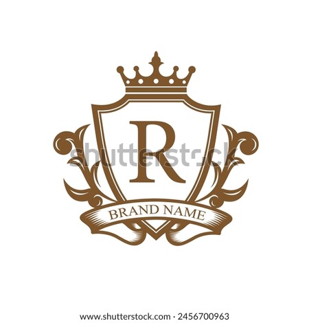 Heraldic logo template. Coat of arms. Heraldic royal emblem shield