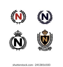 ilustración vectorial de logotipo heráldico para tés, tarjeta, afiche, moda, etc