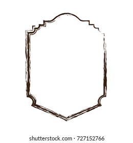 heraldic monochrome silhouette decorative frame and blurred vector illustration