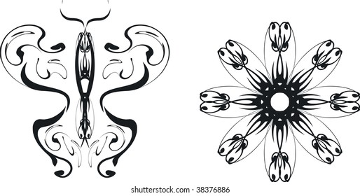 heraldic ornament set in vector format