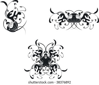 heraldic ornament set in vector format