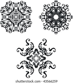 heraldic ornament tatto set in vector format