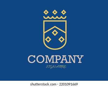  heraldic outline shield elegant art logo design.Business sign, identity for Restaurant, Royalty, Boutique, Cafe, Hotel, Heraldic, Jewelry, Fashion