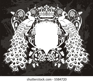heraldic peacocks