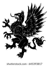 Heraldic rampant griffin