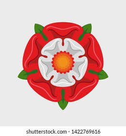 Heraldic Red Rose Vector Illustration
