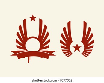 heraldic red star vector