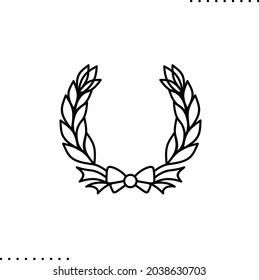 heraldic round element,  vector icon or small illustration in outlines