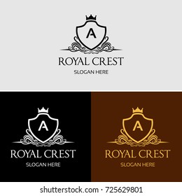 Heraldic Royal Crest Logo Template