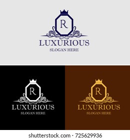 Heraldic Royal Crest Logo Template
