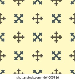 Heraldic royal crest medieval knight elements vintage king symbol heraldry seamless pattern vector illustration