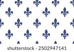 Heraldic Royal Lily Seamless pattern on white background