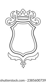 Heraldic Royal Shield Badge Vector Illustration