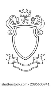 Heraldic Royal Shield Badge Vector Illustration