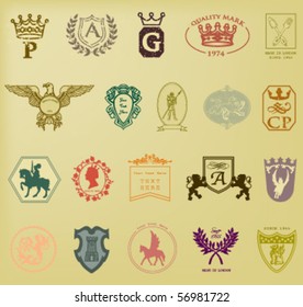 HERALDIC AND ROYAL SYMBOLS. QUALITY MARKS SUCH AS LOGO.
Vector illustration file.