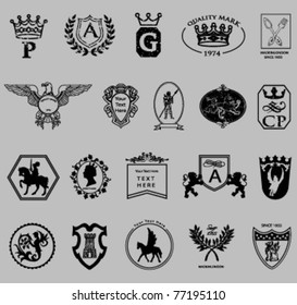 HERALDIC AND ROYAL SYMBOLS. QUALITY MARKS SUCH AS LOGO.
Vector illustration file.