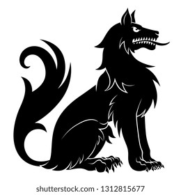 Vector Drawing Black Dragon Silhouette That Stock Vector (Royalty Free ...