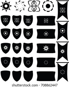 Heraldic set of shields and signs for design