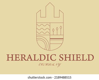 heraldic sheild nature outline label logo 