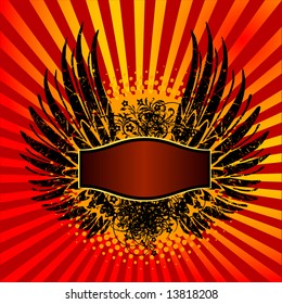 An heraldic shield or badge, blank so you can add your own images 8