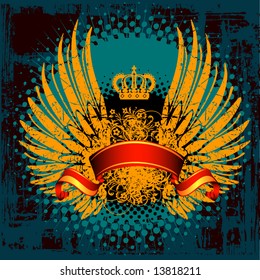 An heraldic shield or badge, blank so you can add your own images 7