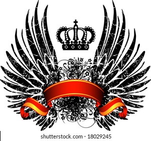 An heraldic shield or badge, blank so you can add your own images