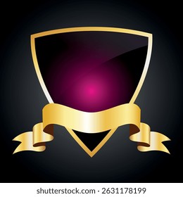 heraldic shield with a border Or on a dark background.